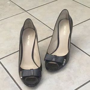 Nine West Black Leather Heels